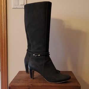 Black Nubuck Tall Boots